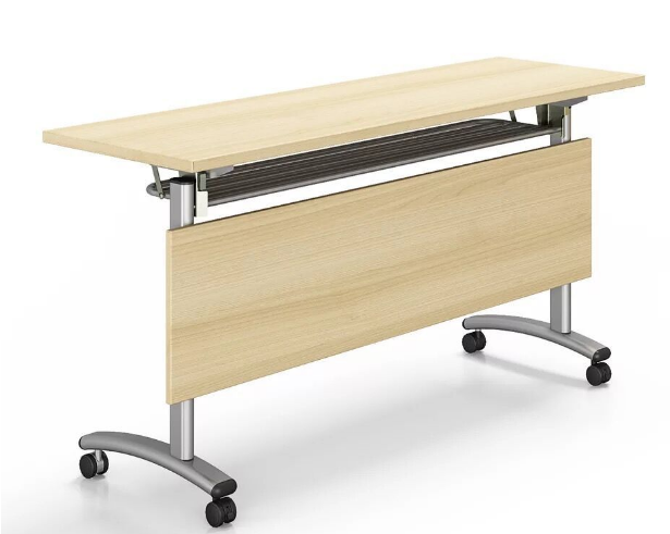 板式折叠培训桌子移动条形课桌长条折叠桌条形学生培训台可定制图片