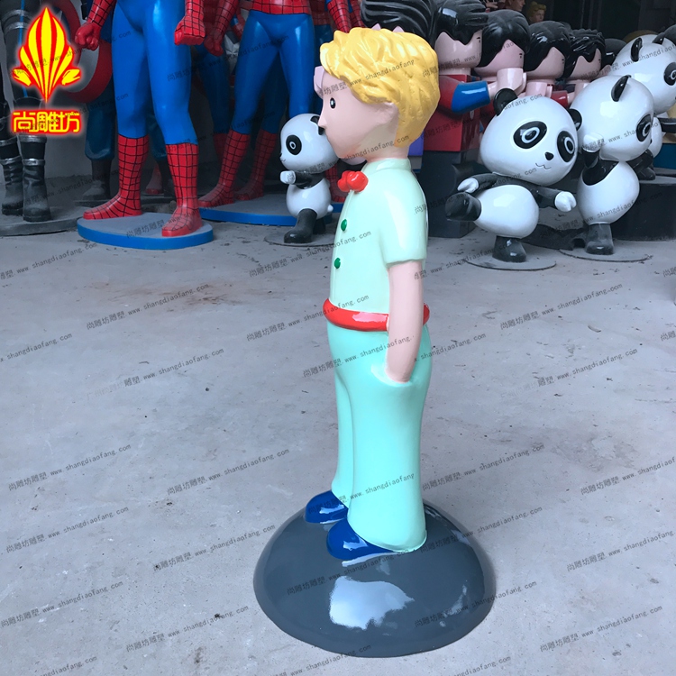 广州市玻璃钢卡通动漫雕塑小王子雕塑厂家