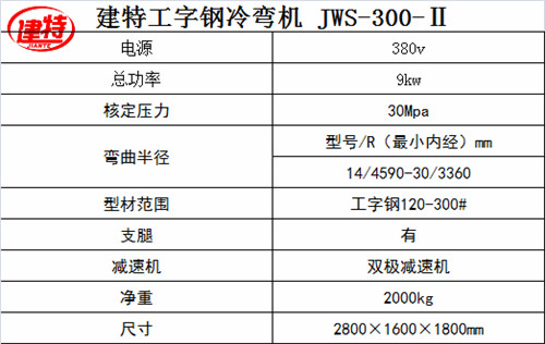 郑州建特-300型工字钢冷弯机JWS-300-II厂家报价