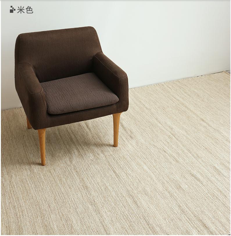 印度进口羊毛地毯客厅茶几北欧风格纯色日式现代简约卧室棉麻亚麻图片