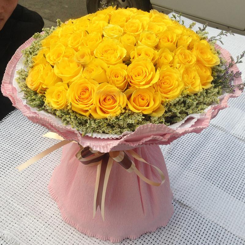内蒙古上海南京黄玫瑰鲜花速递生日花束同城道歉送女友分手祝福新疆哈尔滨西藏