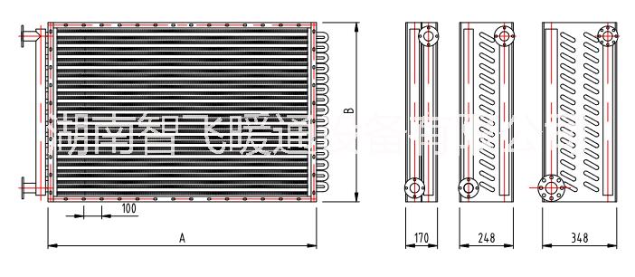 长沙市GLⅡ4-18-66型工业散热器厂家长沙翅片管换热器智飞暖通厂家直销GLⅡ4-18-66型工业散热器