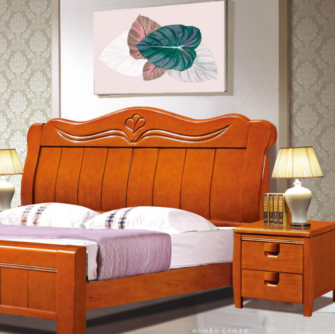 欧式橡木实木床日式主卧家具图片