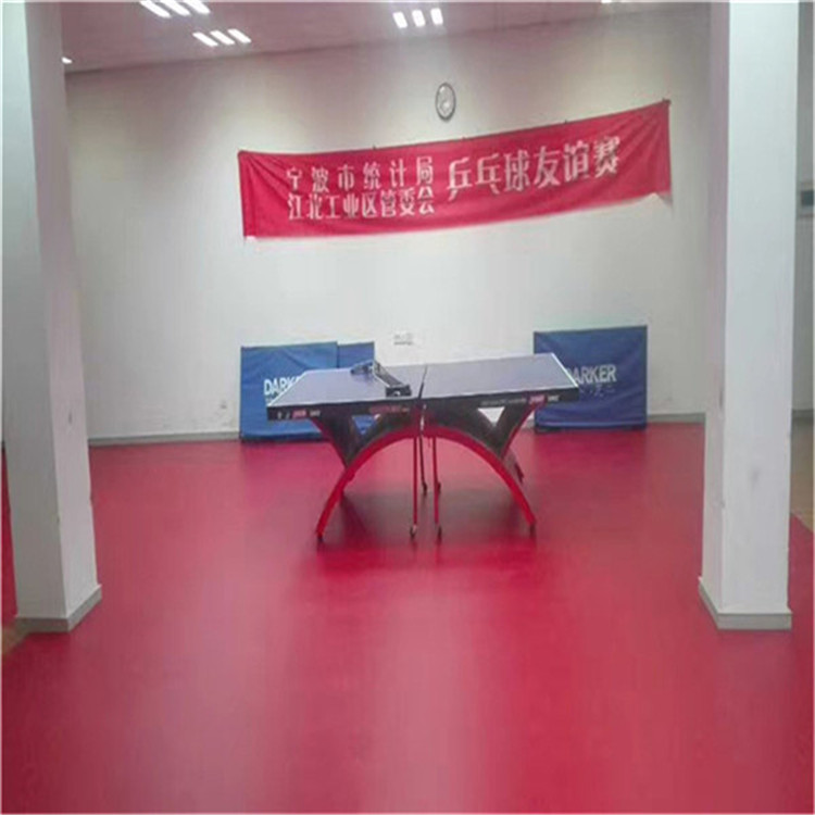 乒乓球室塑胶地板价格 塑胶运动地板厂家 pvc乒乓球地板