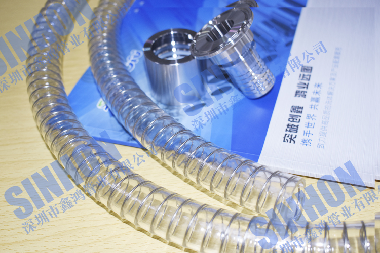 检科院检测通过的不含塑化剂输酒软管,卫生级透明PU钢丝管图片