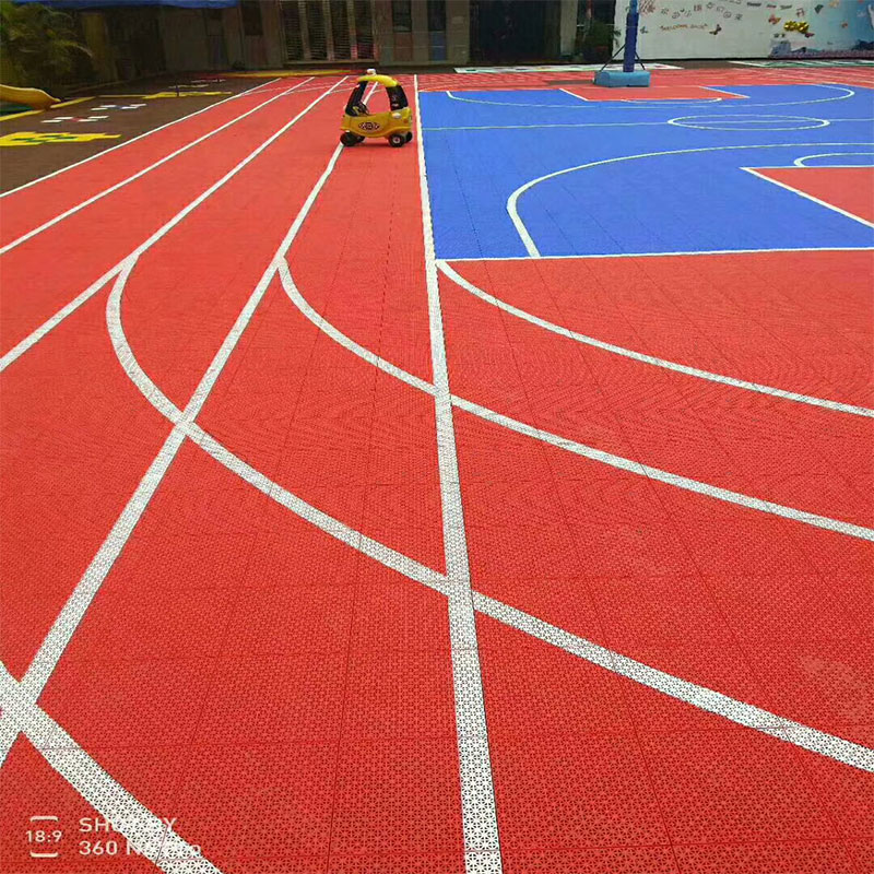 供应学校跑道软连接悬浮拼装地板厂家 塑胶跑道替代品拼装地板图片
