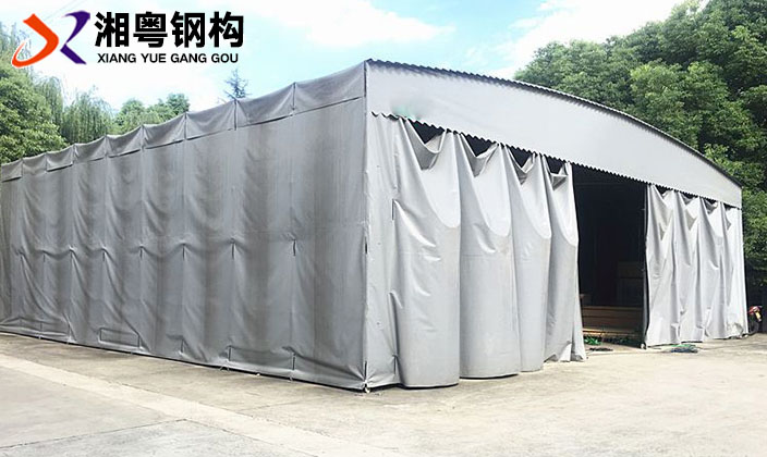 广州伸缩雨棚夜市大排档伸缩式遮阳棚推拉式雨棚制作