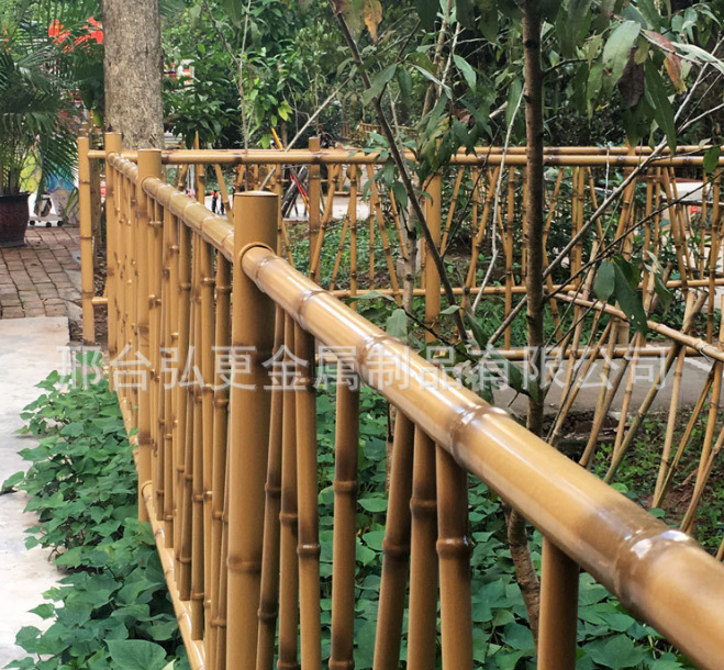 弘更不锈钢竹节管仿竹护栏围栏仿竹栏杆不锈钢栏杆锌钢护栏图片
