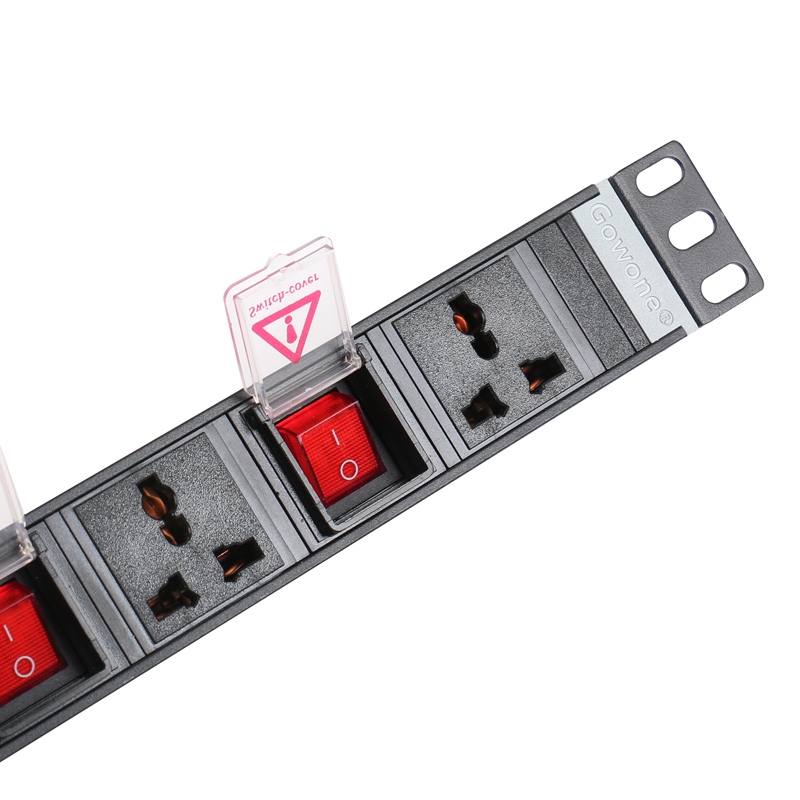 Gowone 购旺PDU机柜插座 工业插排 万用孔接线板 工业PDU  服务器电源分配单元  5米线  W105