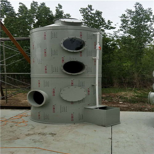 河北环保设备厂家定制安装一条龙 橡胶废气处理设备填料喷淋塔PP废气塔
