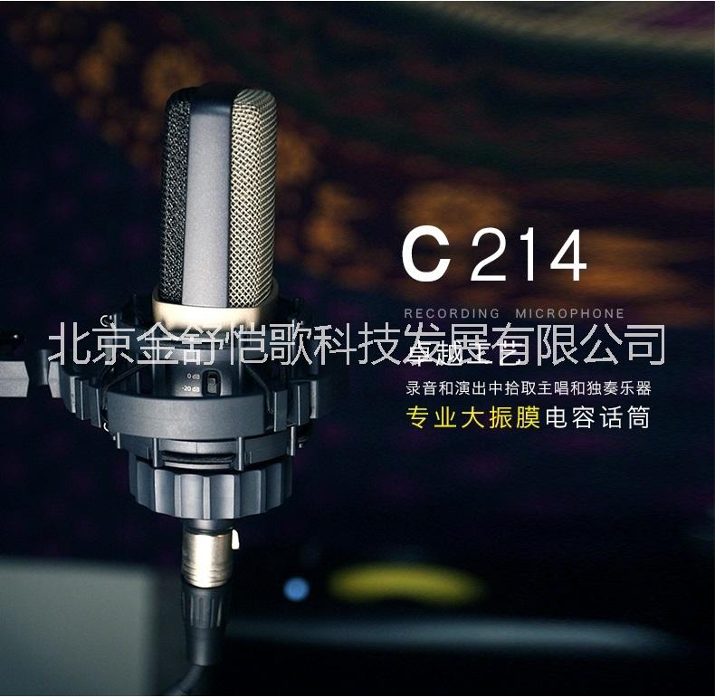 直销爱科技 C214 大振膜录音K歌直播电容麦克风人声乐器话筒 c214话筒