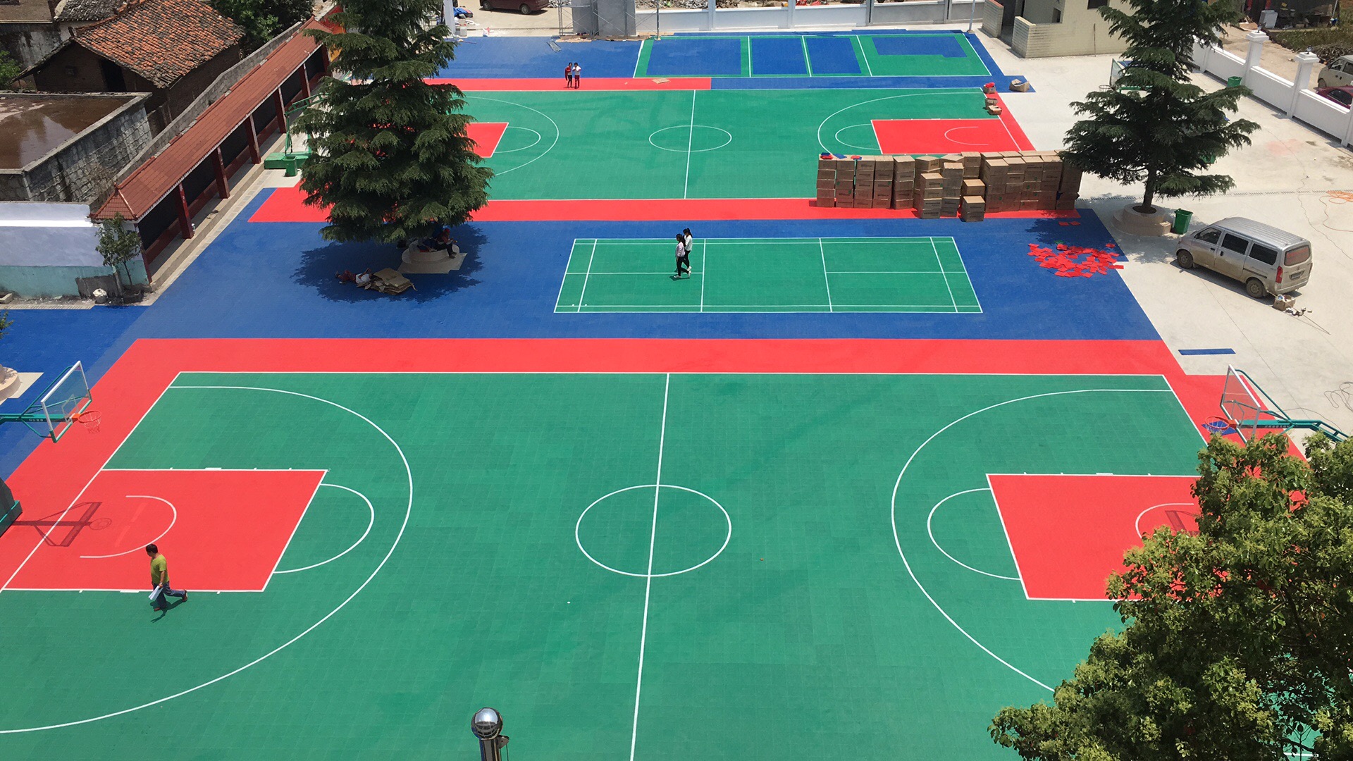 湖南博体室外篮球场地板