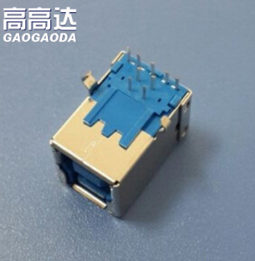 厂家生产USB3.0连接器供应商 B母90度插板批发 DIP90度插板成品报价