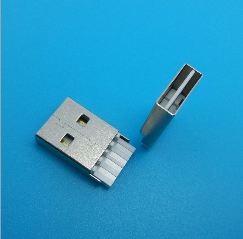 USB2.0双面插报价 AM焊线式PBT白胶批发 双面插USB插头供应商 USB连接器厂家