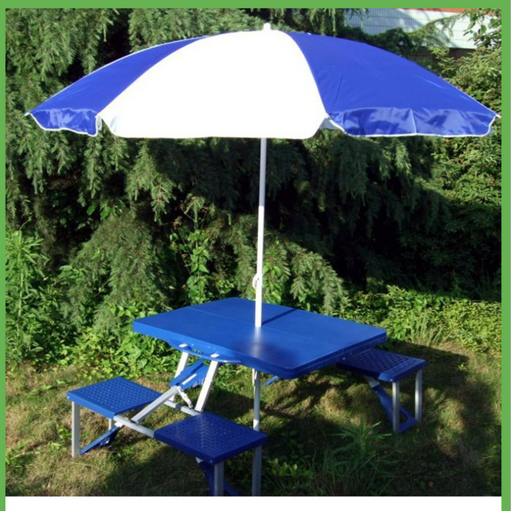 太阳伞户外折叠桌椅套装 铝合金咨询台户外桌椅折叠广告太阳伞底座