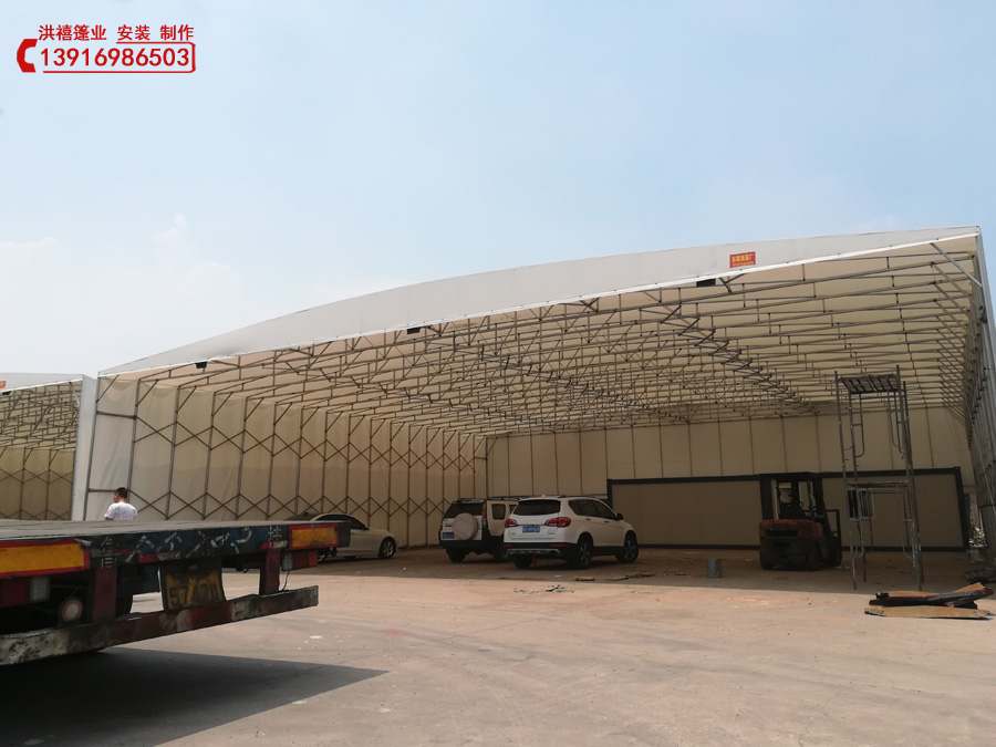 上海伸缩雨棚移动式仓储雨篷怎么做 上海鸿禧篷厂在线解答