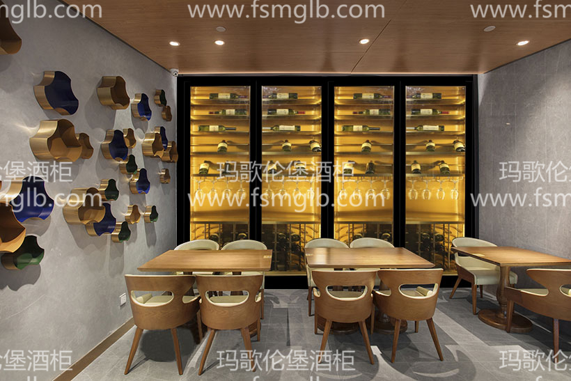 上海定制金属304不锈钢酒架 定制恒温不锈钢红酒柜图片