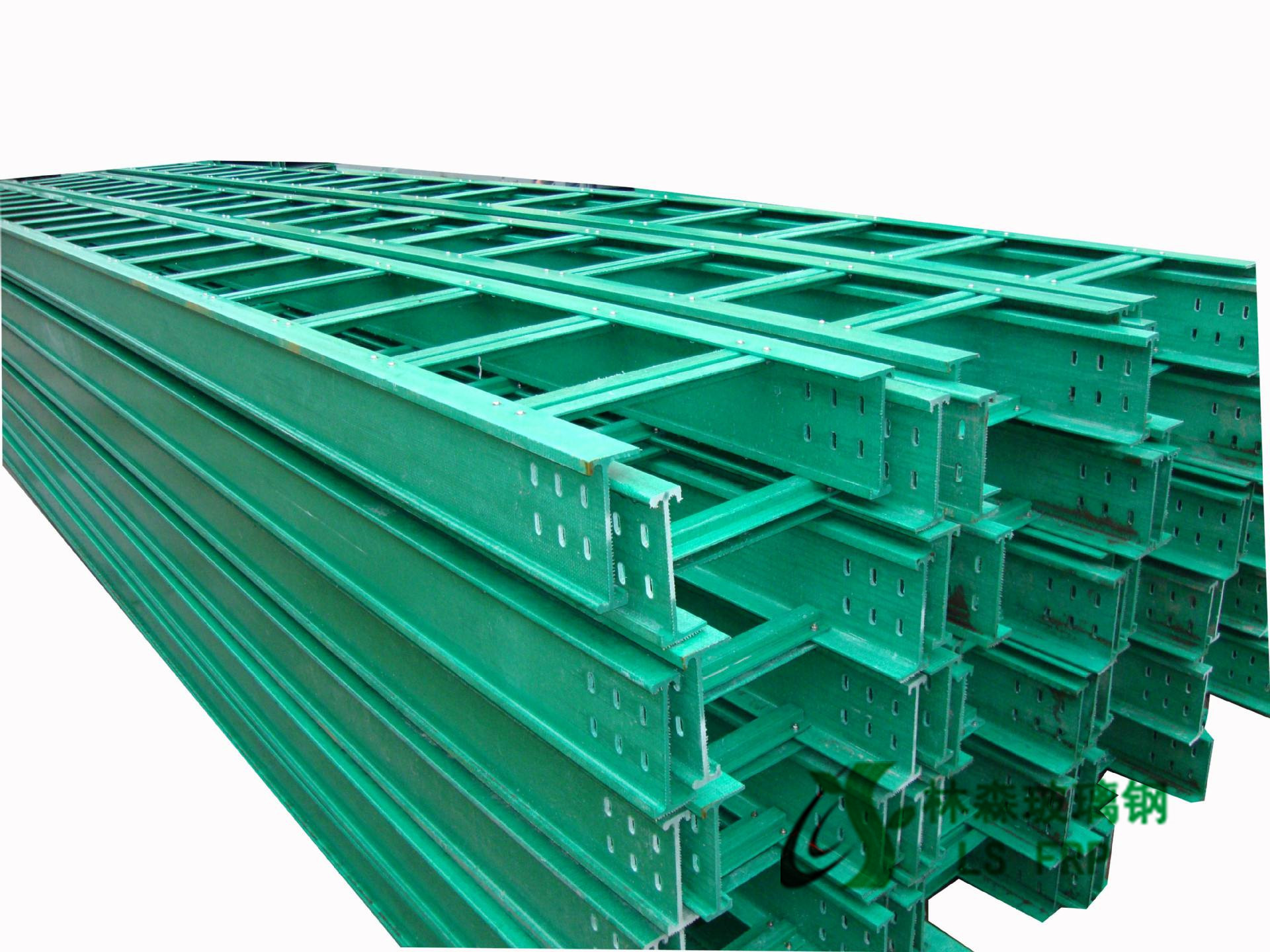 玻璃钢电缆桥架江苏林森生产供应厂家批发梯式玻璃钢电缆桥架图片