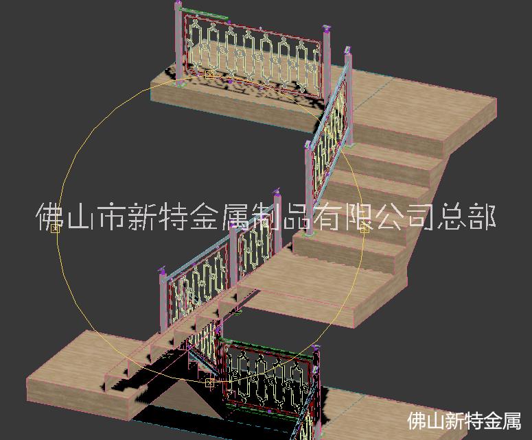 上海酒店铜铝楼梯护栏转折的平台怎么设计