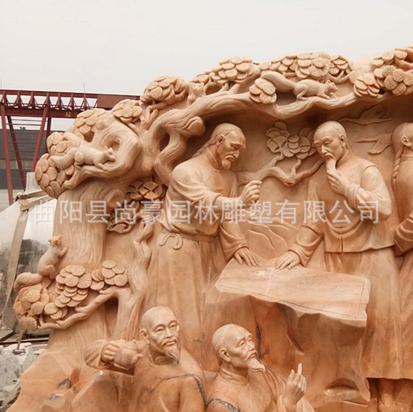 专业人物石雕定制 大型石材人物雕塑厂家设计 广场群雕建筑雕塑