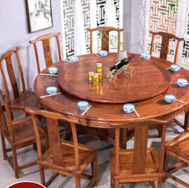 中式古典实木八仙桌 酒店餐桌椅条凳饭桌南城云辉古典图片