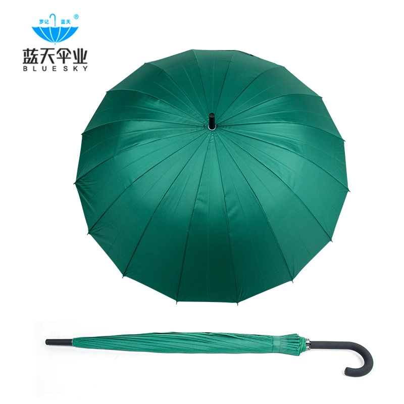 工厂批发定制各种直骨伞，16骨自动伞，男士商务伞 直杆自动伞，素色晴雨伞