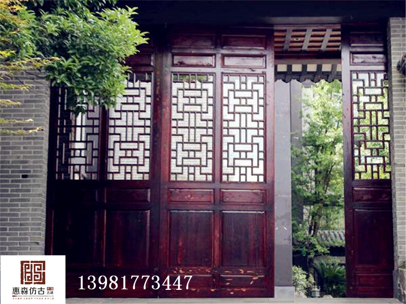 厂家直销四川中式实木仿古门窗 中式仿古门窗图片