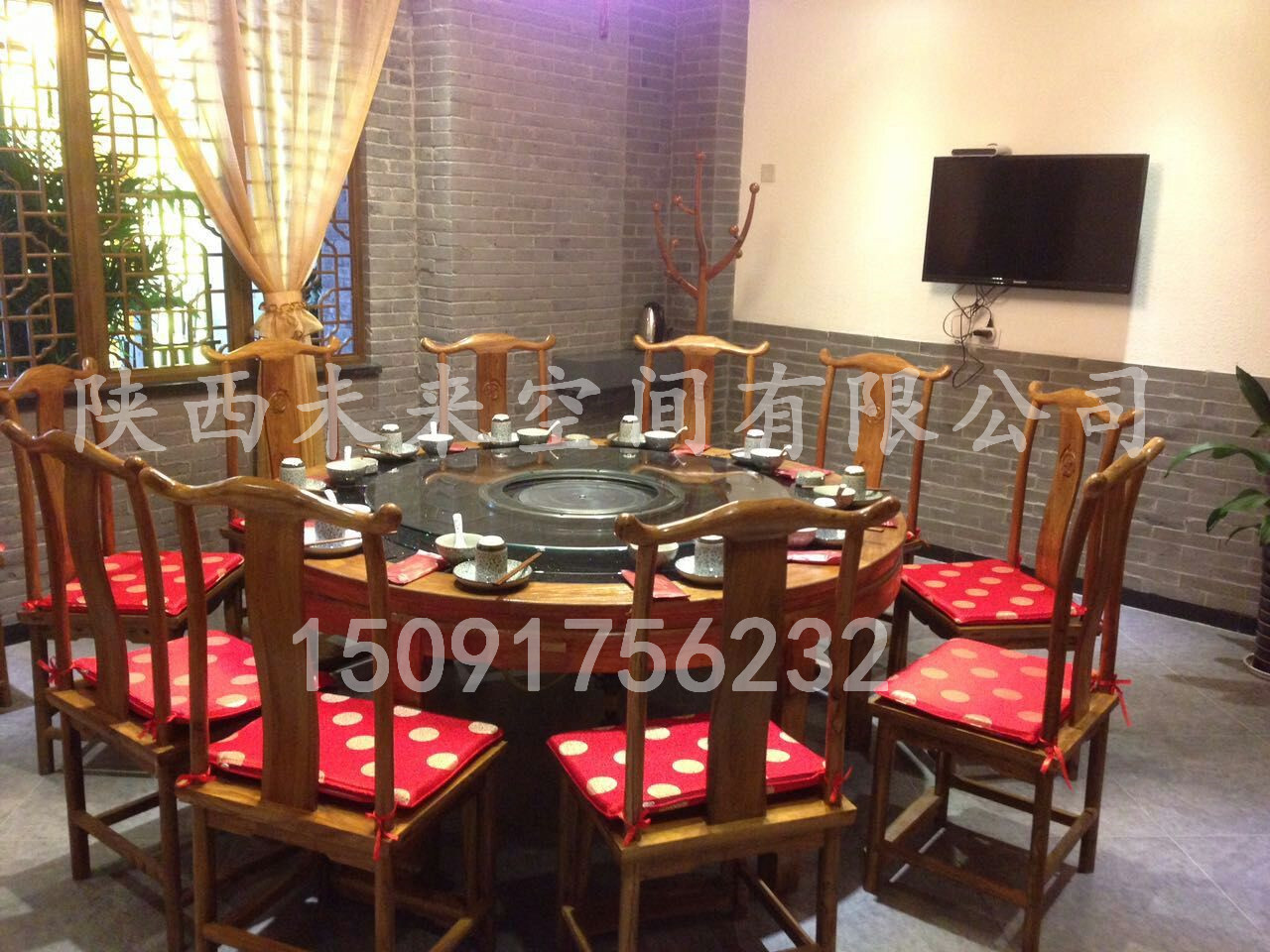 西安中式餐桌,红木餐桌,老榆木餐
