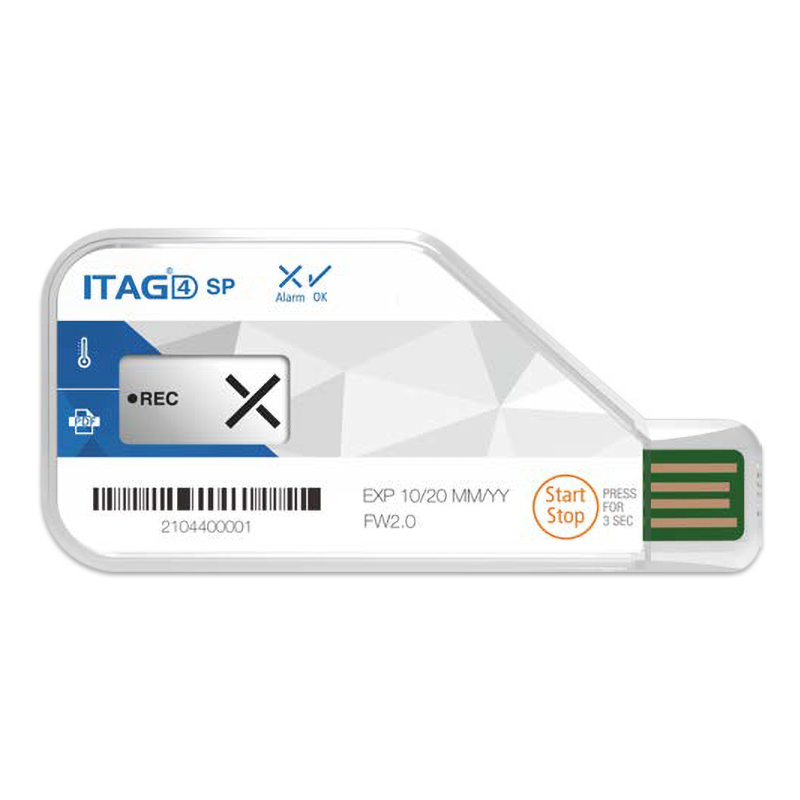 ITAG4 冷链藏运输PDF一次性冷链温度记录仪记录标签卡符合航空FDA  ITAG4Sp一次性温湿度记录仪