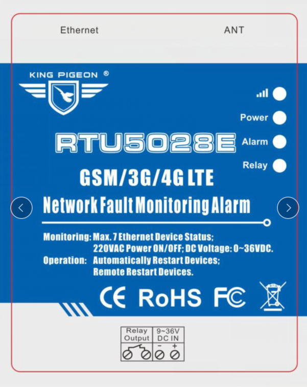 RTU5028E断网+断电+网线远程监测 远程重启网络设备图片