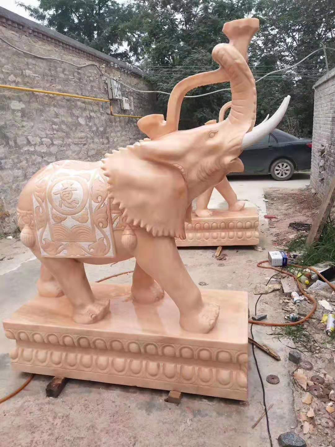 石雕大象 吉祥如意象  翘鼻子大象石雕 厂家-价格-供应商