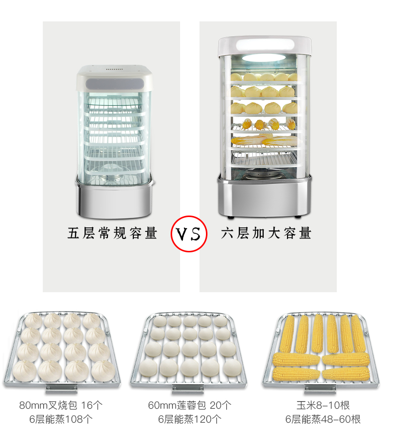 上海711便利店蒸包子机商用台式小型蒸包柜玻璃电蒸箱馒头加热保温柜