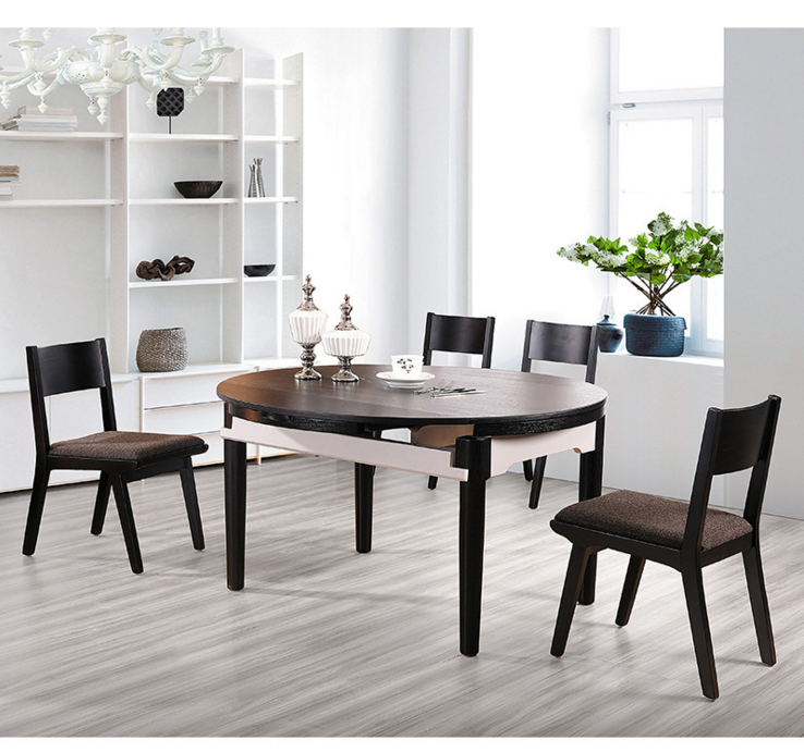 欧式现代伸缩餐桌 批发白色烤漆钢化玻璃桌子 小户型折叠桌椅组合图片