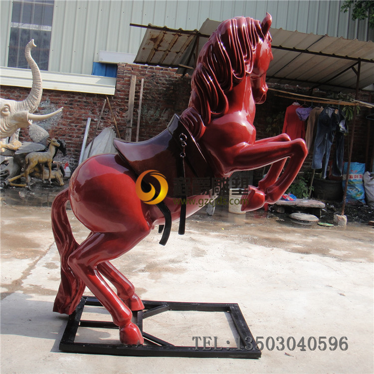 广州市玻璃钢仿真动物—马厂家