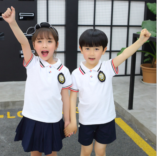 桂林市儿童套装厂家2019新款纯棉夏季园服班服校服运动服六一儿童套装
