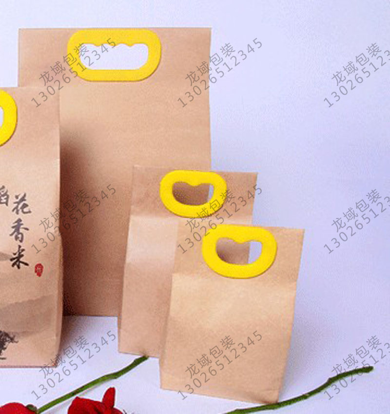 龙域牛皮纸包装袋大米杂粮袋专业制作各种手提袋礼品盒1斤2斤5斤10斤