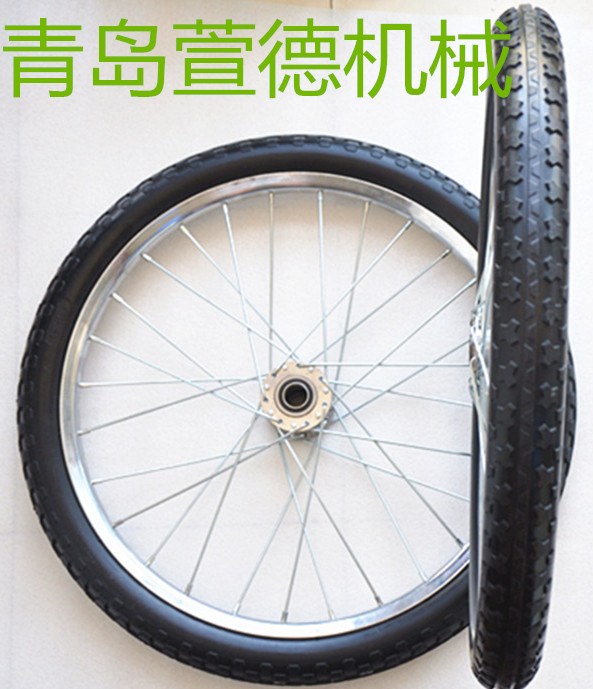 20*1.95PU发泡实心轮子，拖车用免充气轮 20寸钢圈实心轮子、辐条轮图片