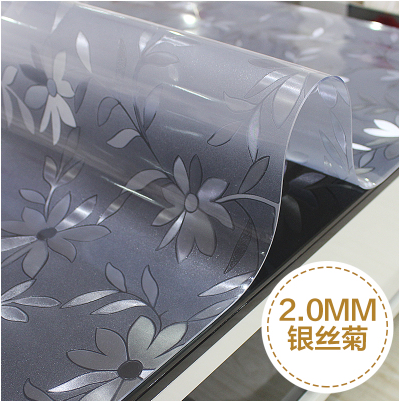 供应软玻璃PVC桌布 防烫透明、磨砂、压花水晶板软桌垫 餐桌垫厂家批发图片