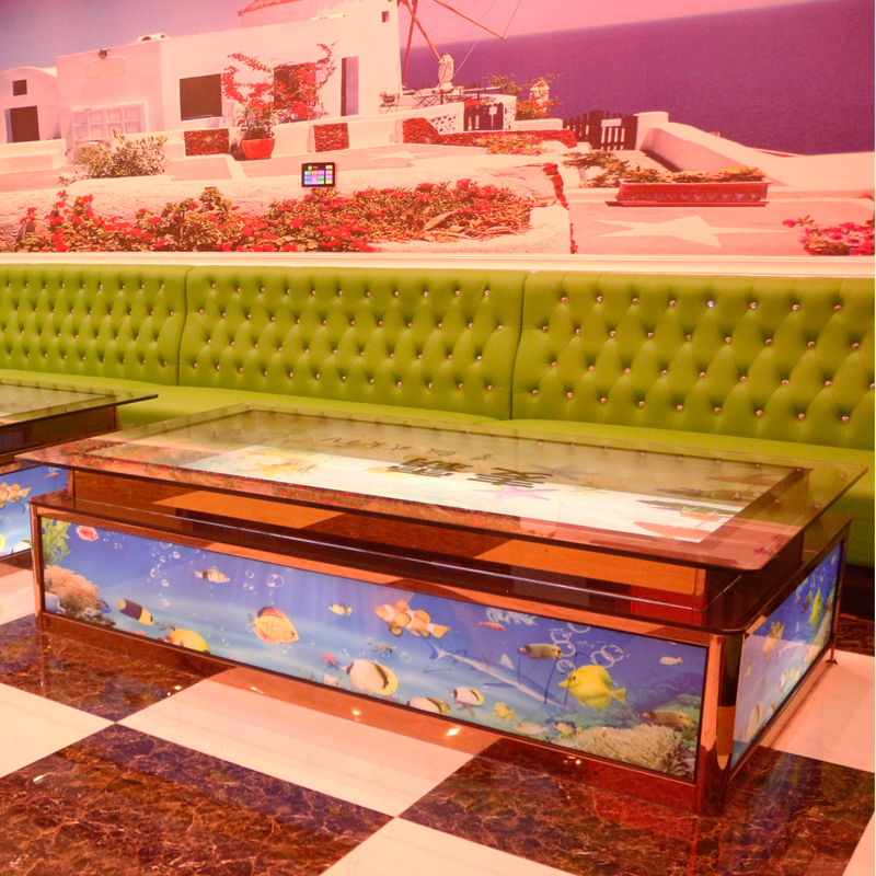 唛乐量版KTV主题茶几沙发组合发光茶几酒吧会所包厢方形桌子图片