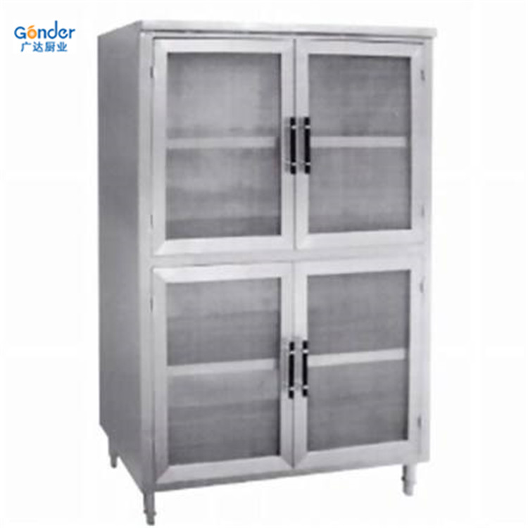 不锈钢厨房储物柜 四门碗柜 拉门碗柜 多功能不锈钢储物收食品柜