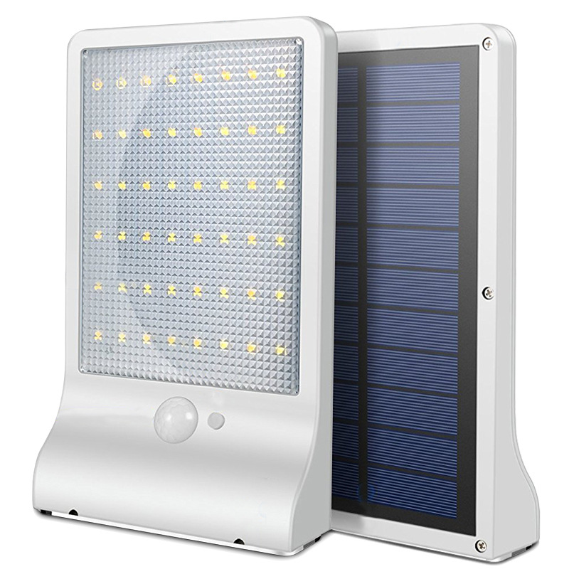 LED超薄人体感应太阳能壁灯 光控户外庭院装饰太阳能感应照明灯