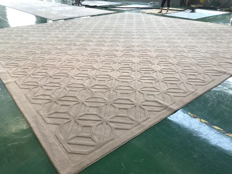 荷叶手工地毯定制 会客室手工羊毛 一件起订 厂家直销