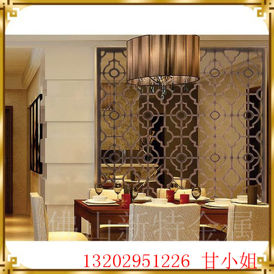 杭州酒店大厅铝艺屏风杭州酒店大厅铝艺屏风古铜色镂空隔断订做