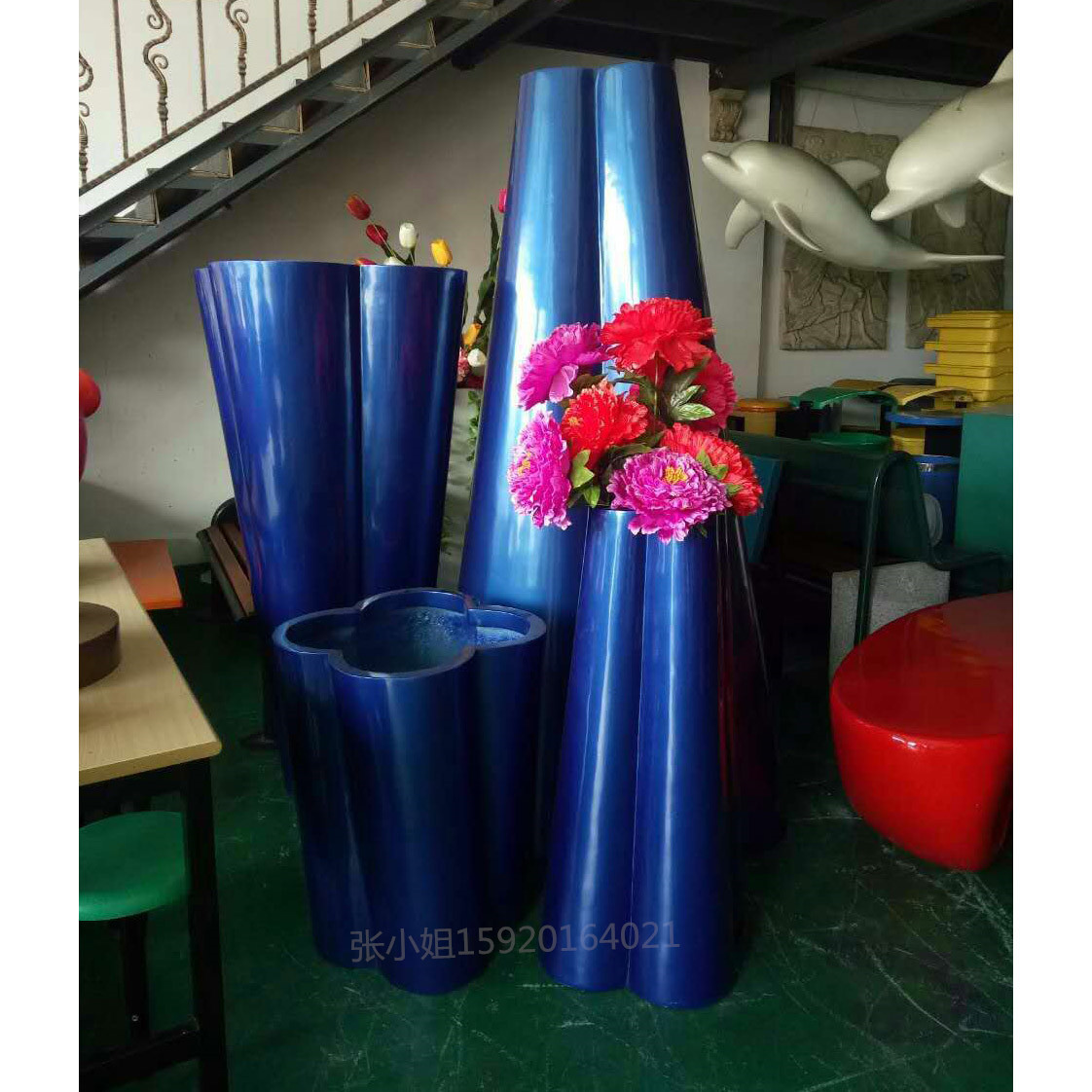 玻璃钢制品花盆 肇庆 厂家 直销 玻璃钢雕塑定制 来图花型玻璃钢花瓶