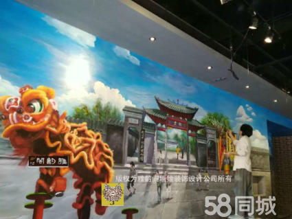 惠州商场学校餐厅背景墙绘手绘装饰，墙体彩绘，墙绘壁画，手绘墙画装饰