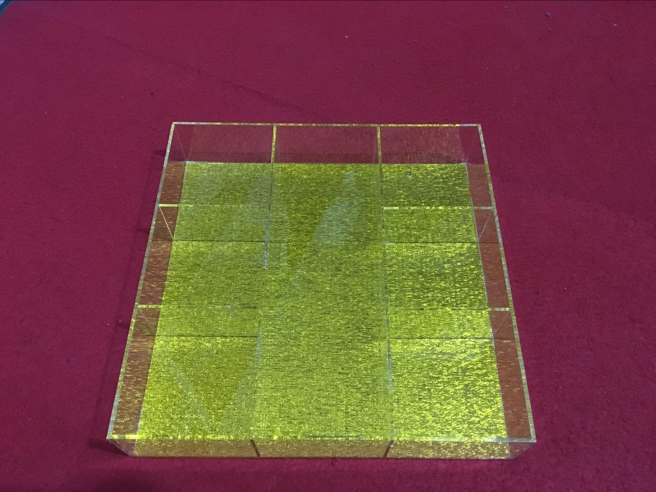 宁波安君有机玻璃亚克力制品厂定制加工金银布板格子储物盒图片