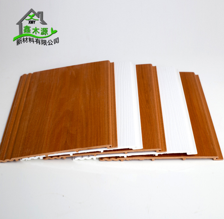 木双浮雕板厂家直销生态木双浮雕板 室内塑木装饰护墙板PVC木塑200双圆板