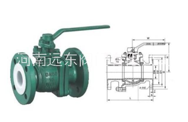 Q41F46法兰衬氟球阀 化工防腐蚀耐酸碱球阀