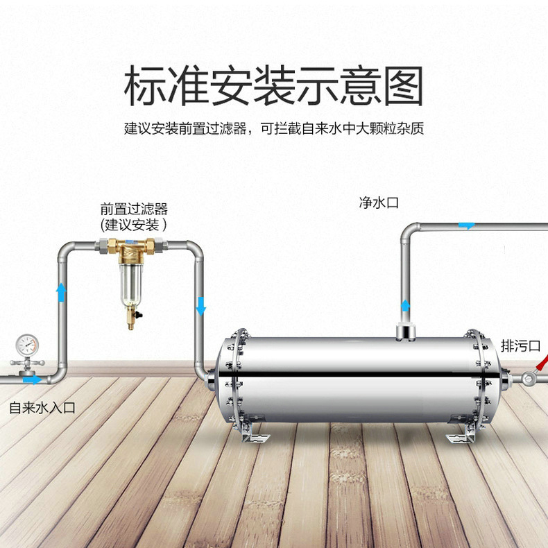 全屋净水器 大流量过滤器 不锈钢净水器 厨房净水器