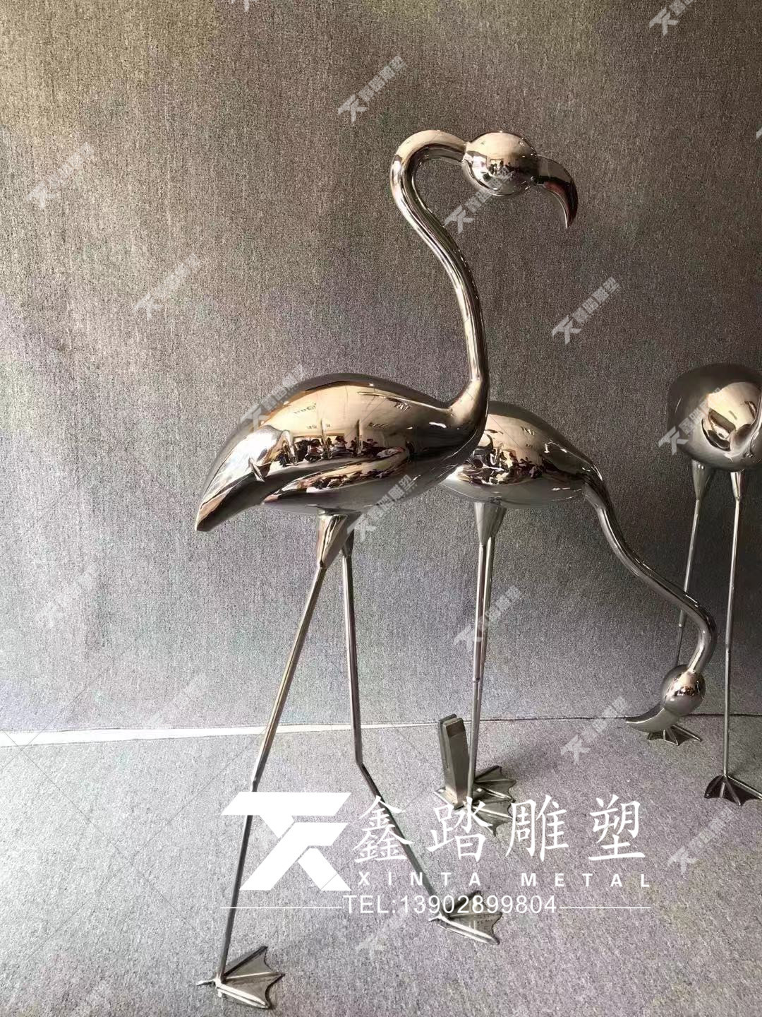 佛山市镜面不锈钢火烈鸟雕塑摆件厂家